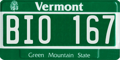 VT license plate BIO167