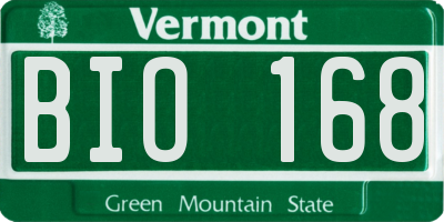 VT license plate BIO168