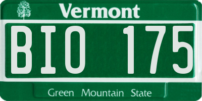 VT license plate BIO175
