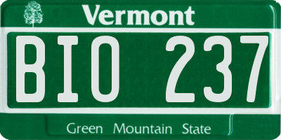 VT license plate BIO237