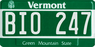 VT license plate BIO247