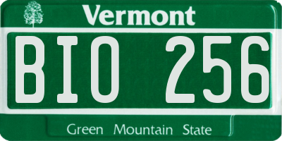 VT license plate BIO256