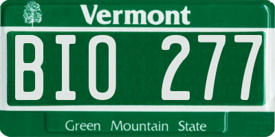VT license plate BIO277