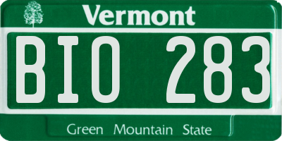VT license plate BIO283