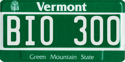 VT license plate BIO300