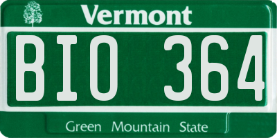 VT license plate BIO364