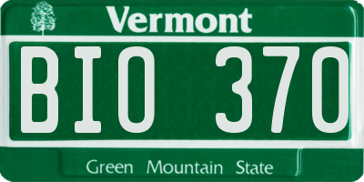 VT license plate BIO370
