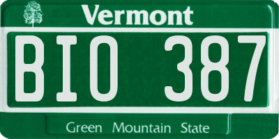 VT license plate BIO387