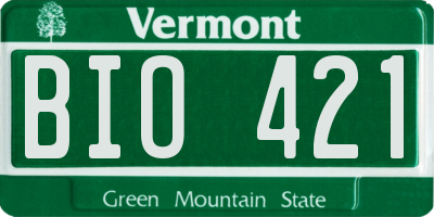 VT license plate BIO421
