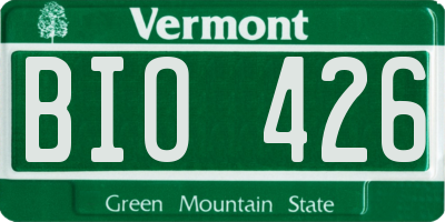 VT license plate BIO426
