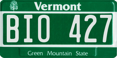 VT license plate BIO427