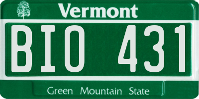 VT license plate BIO431