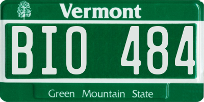 VT license plate BIO484