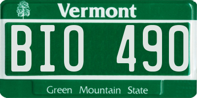 VT license plate BIO490