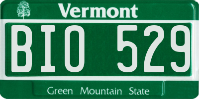 VT license plate BIO529