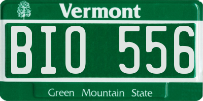 VT license plate BIO556
