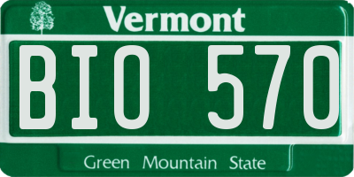 VT license plate BIO570