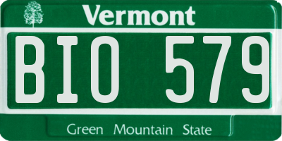 VT license plate BIO579