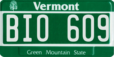 VT license plate BIO609