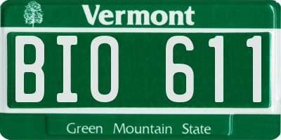 VT license plate BIO611