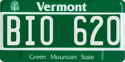 VT license plate BIO620
