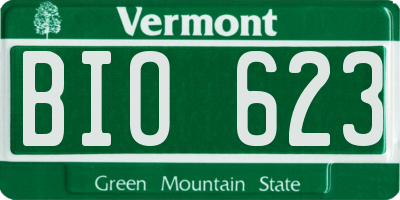VT license plate BIO623