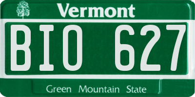 VT license plate BIO627
