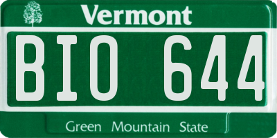 VT license plate BIO644