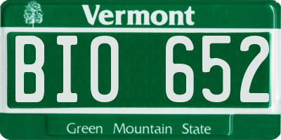 VT license plate BIO652