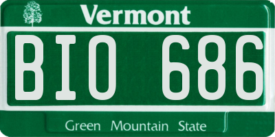 VT license plate BIO686