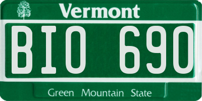 VT license plate BIO690