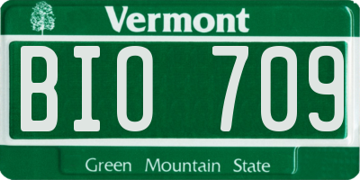 VT license plate BIO709