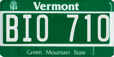 VT license plate BIO710