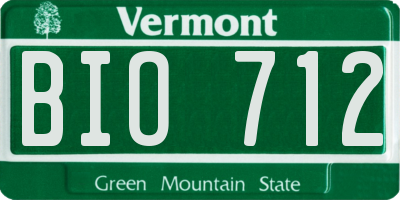 VT license plate BIO712