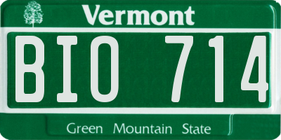 VT license plate BIO714