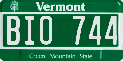 VT license plate BIO744