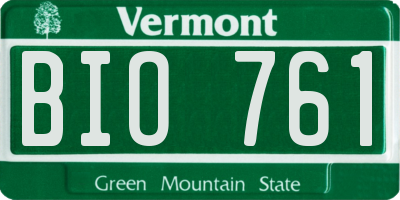 VT license plate BIO761