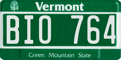 VT license plate BIO764