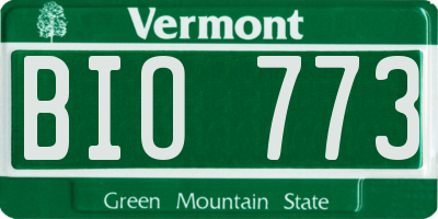 VT license plate BIO773