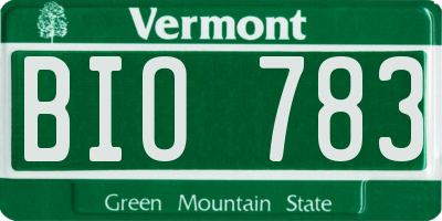 VT license plate BIO783