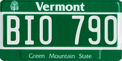 VT license plate BIO790