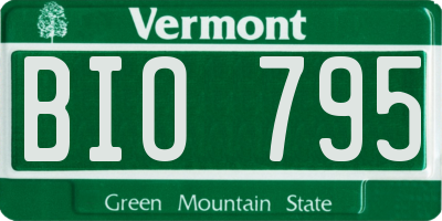 VT license plate BIO795