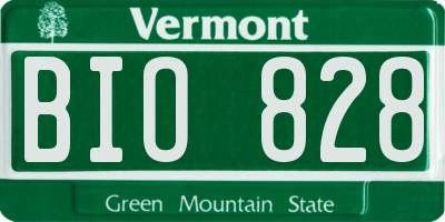 VT license plate BIO828