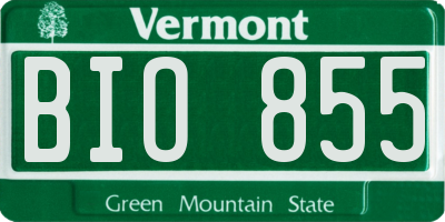 VT license plate BIO855