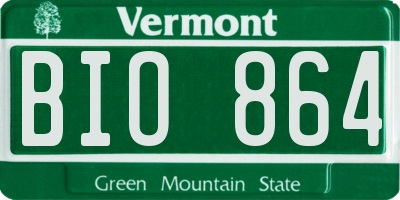 VT license plate BIO864