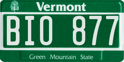 VT license plate BIO877