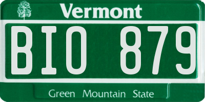 VT license plate BIO879