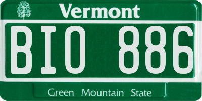 VT license plate BIO886