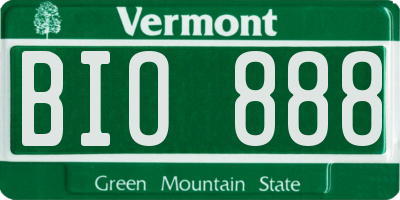 VT license plate BIO888