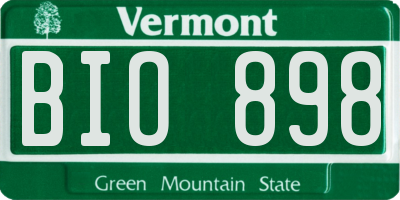 VT license plate BIO898